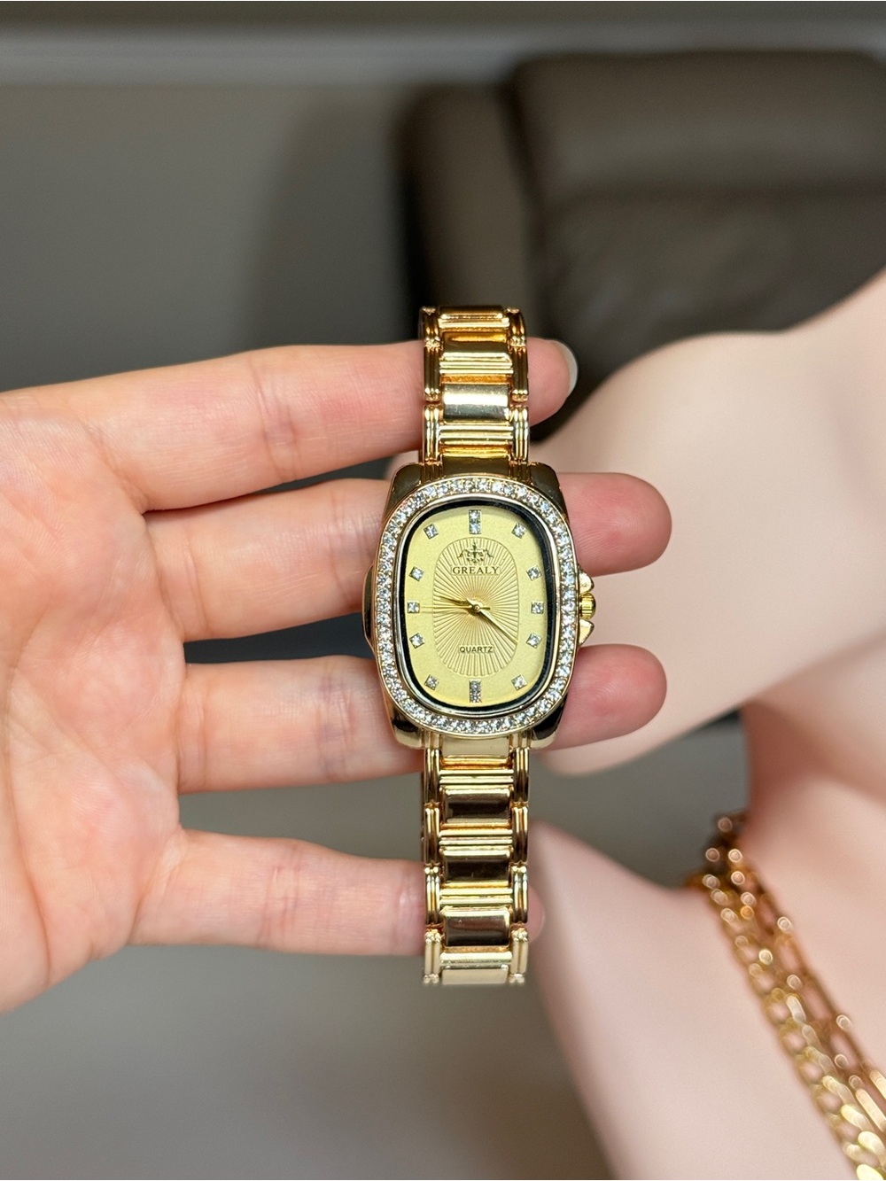 Gold Tone Women's Bracelet Watch with Crystal Accent - Picture 11 of 11